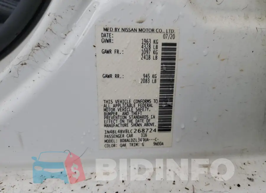 1N4BL4BV8LC268724 Photo# 12