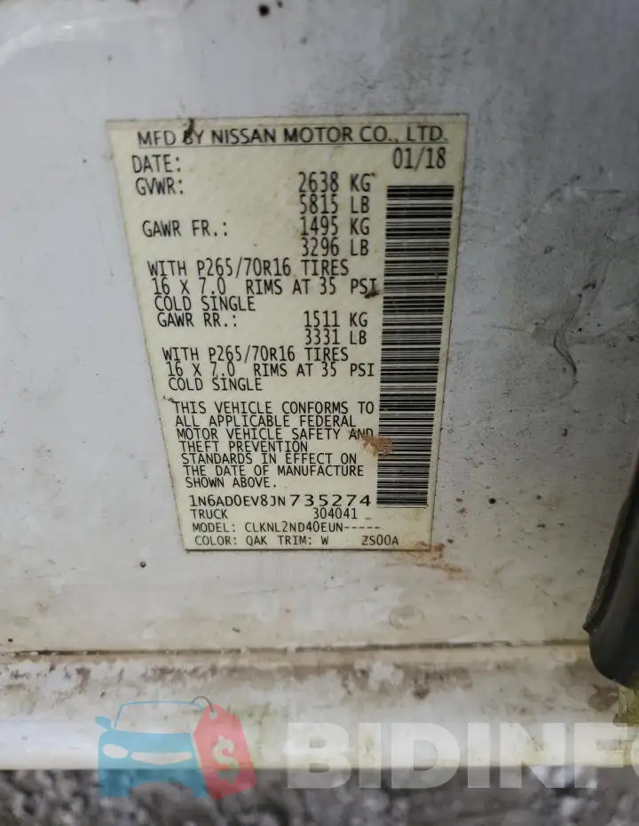 1N6AD0EV8JN735274 Photo# 12