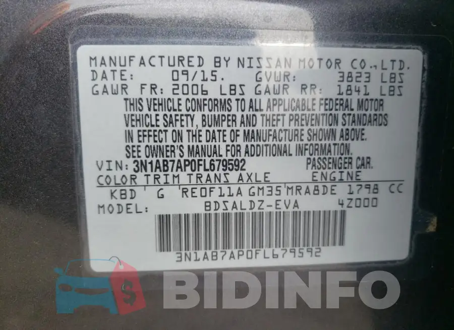 3N1AB7AP0FL679592 Photo# 12
