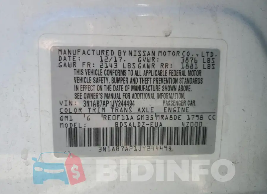 3N1AB7AP1JY244494 Photo# 12