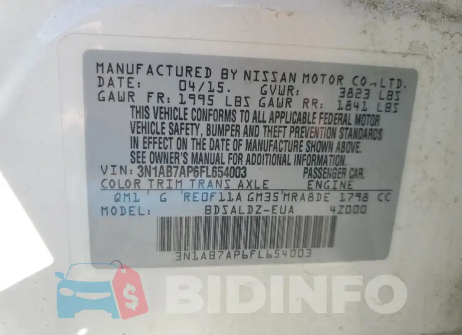 3N1AB7AP6FL654003 Photo# 12