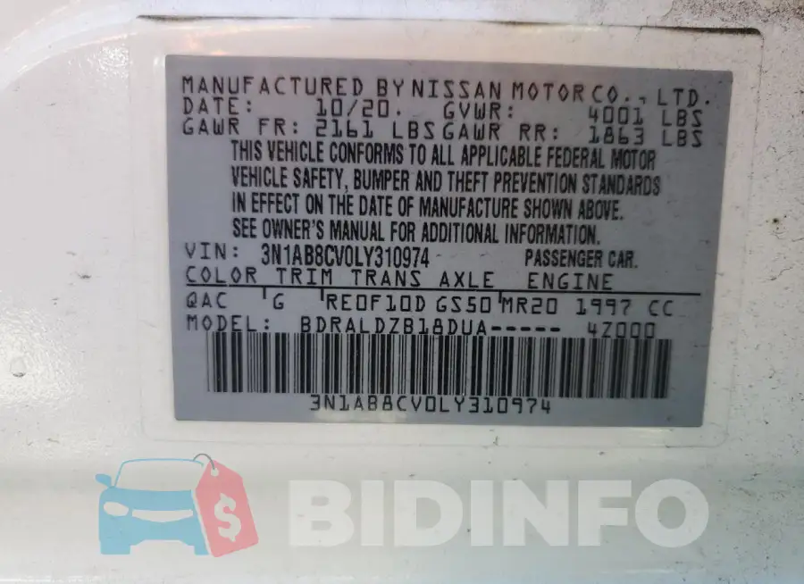 3N1AB8CV0LY310974 Photo# 12