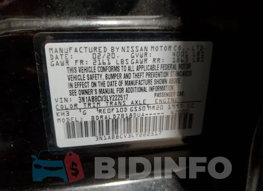3N1AB8CV3LY222517 Photo# 13