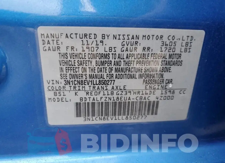 3N1CN8EV1LL850277 Photo# 12