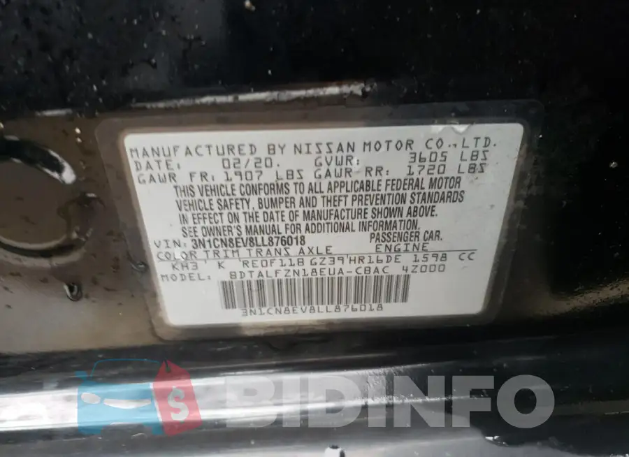 3N1CN8EV8LL876018 Photo# 13