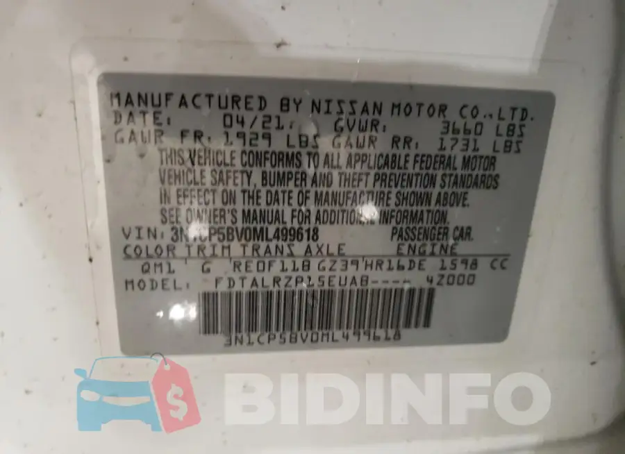 3N1CP5BV0ML499618 Photo# 12