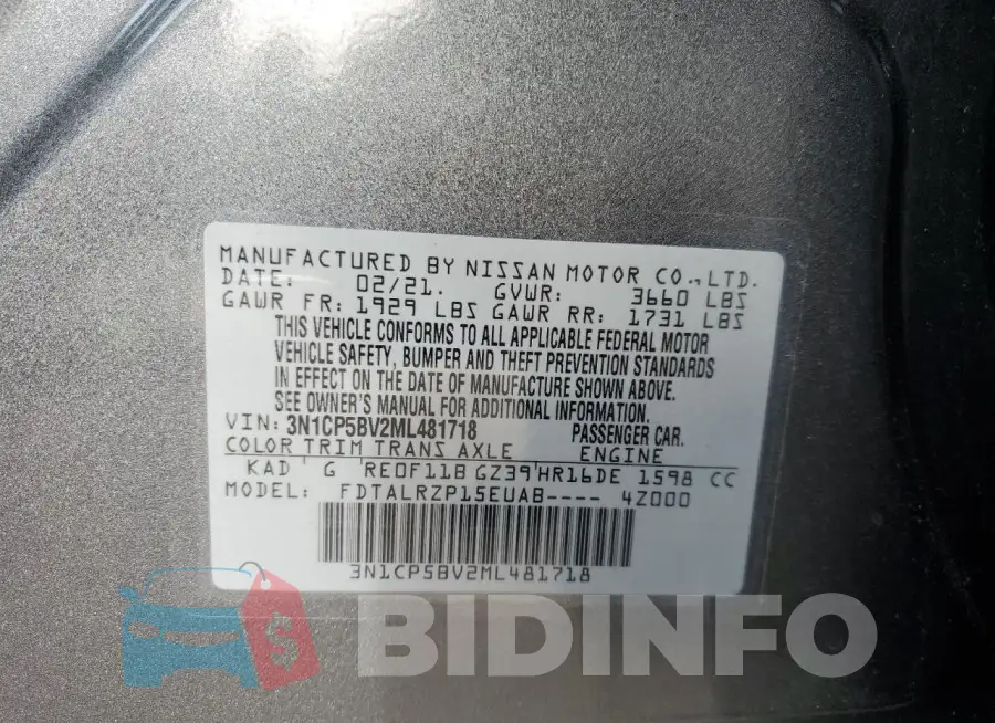 3N1CP5BV2ML481718 Photo# 12