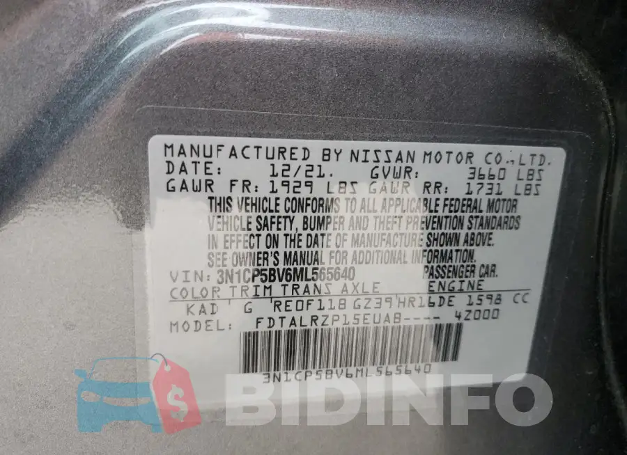 3N1CP5BV6ML565640 Photo# 12
