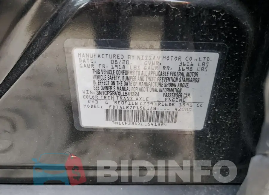 3N1CP5BVXLL541324 Photo# 13