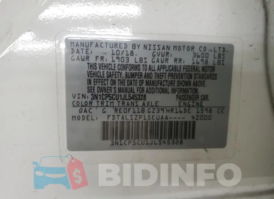 3N1CP5CU1JL545328 Photo# 13