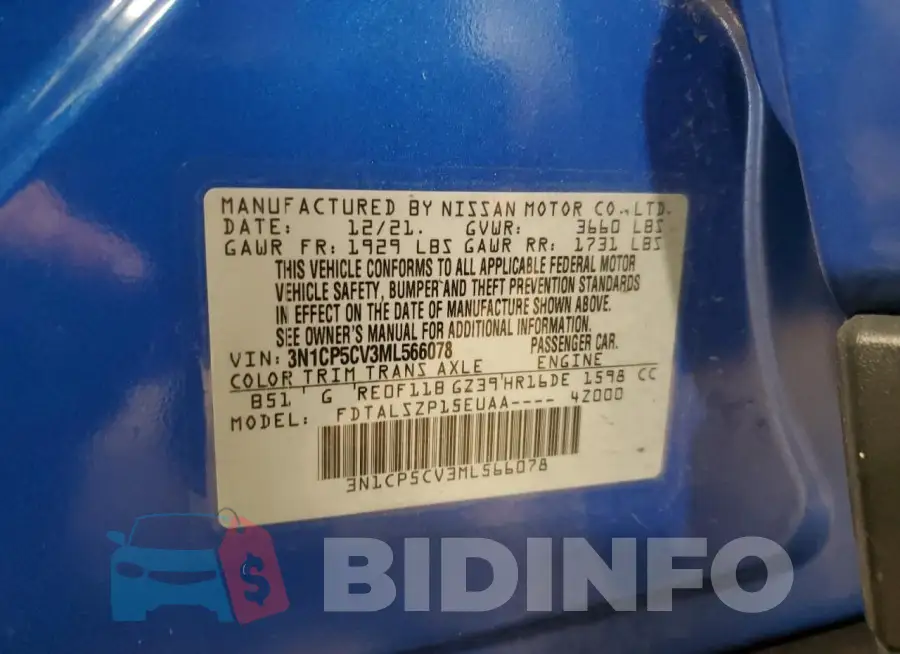 3N1CP5CV3ML566078 Photo# 12