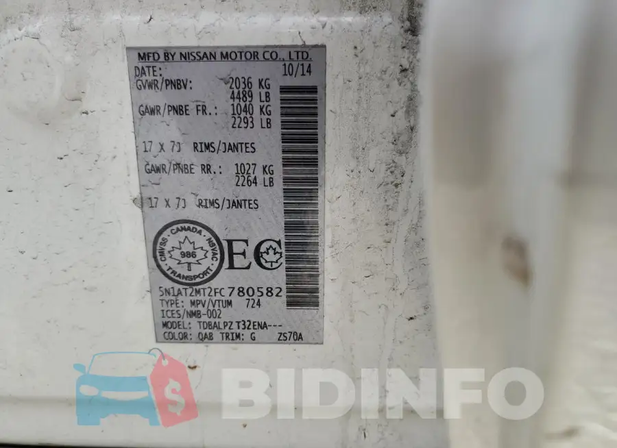 5N1AT2MT2FC780582 Photo# 12