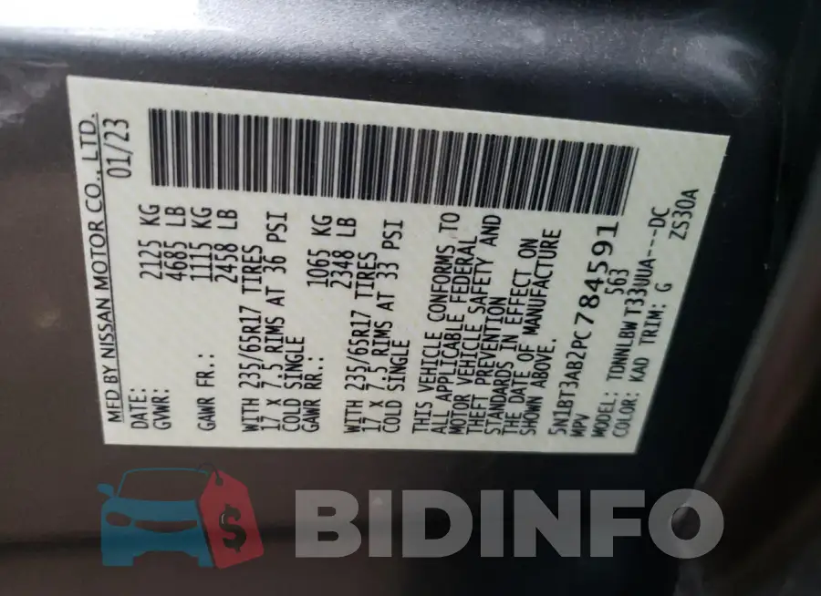 5N1BT3AB2PC784591 Photo# 13
