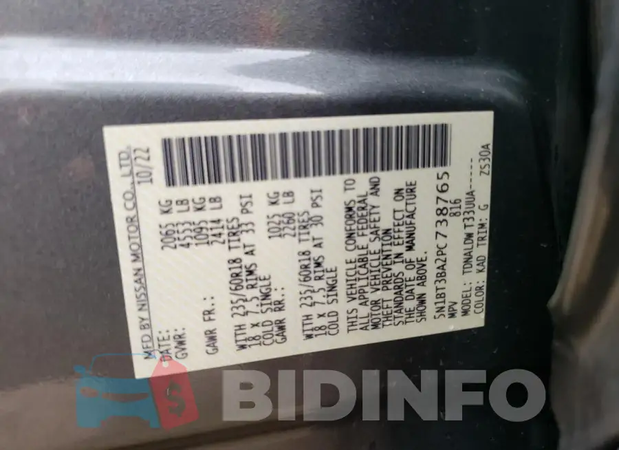 5N1BT3BA2PC738765 Photo# 13
