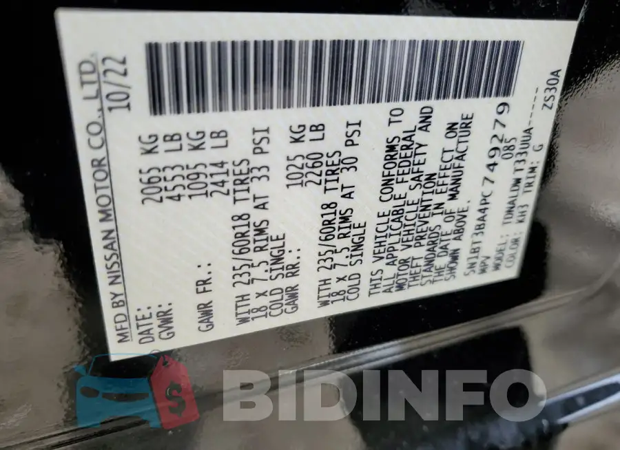 5N1BT3BA4PC749279 Photo# 12