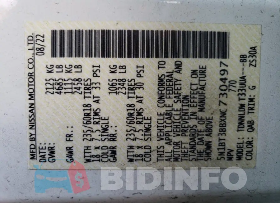 5N1BT3BBXNC730497 Photo# 12