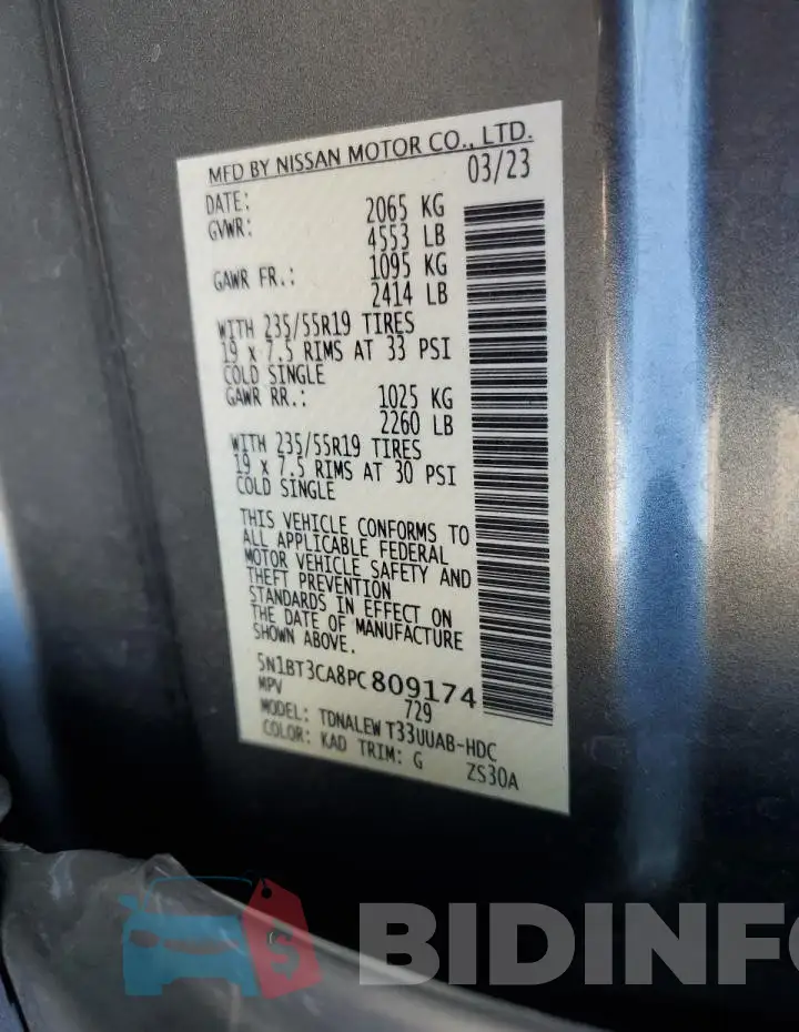 5N1BT3CA8PC809174 Photo# 13