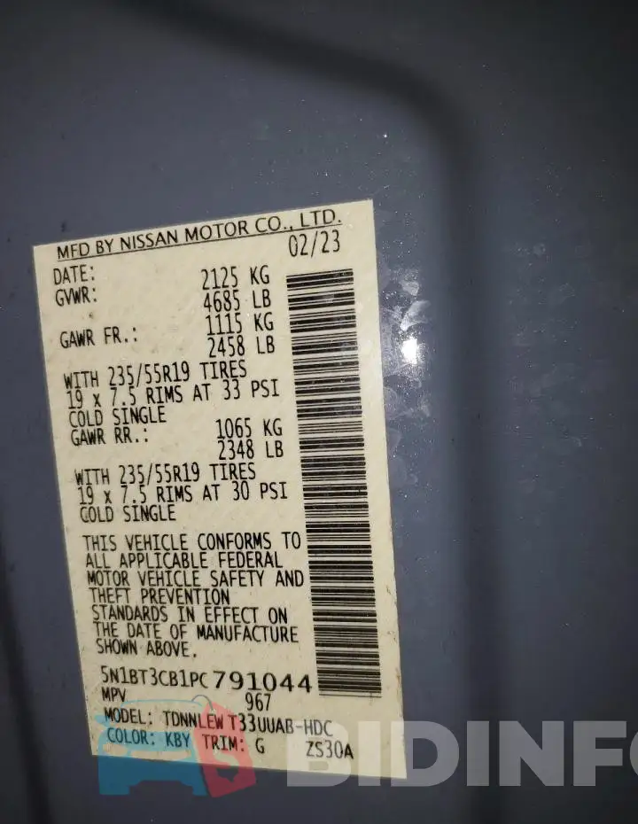 5N1BT3CB1PC791044 Photo# 14