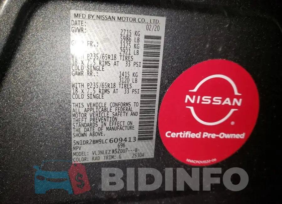 5N1DR2BM9LC609413 Photo# 12