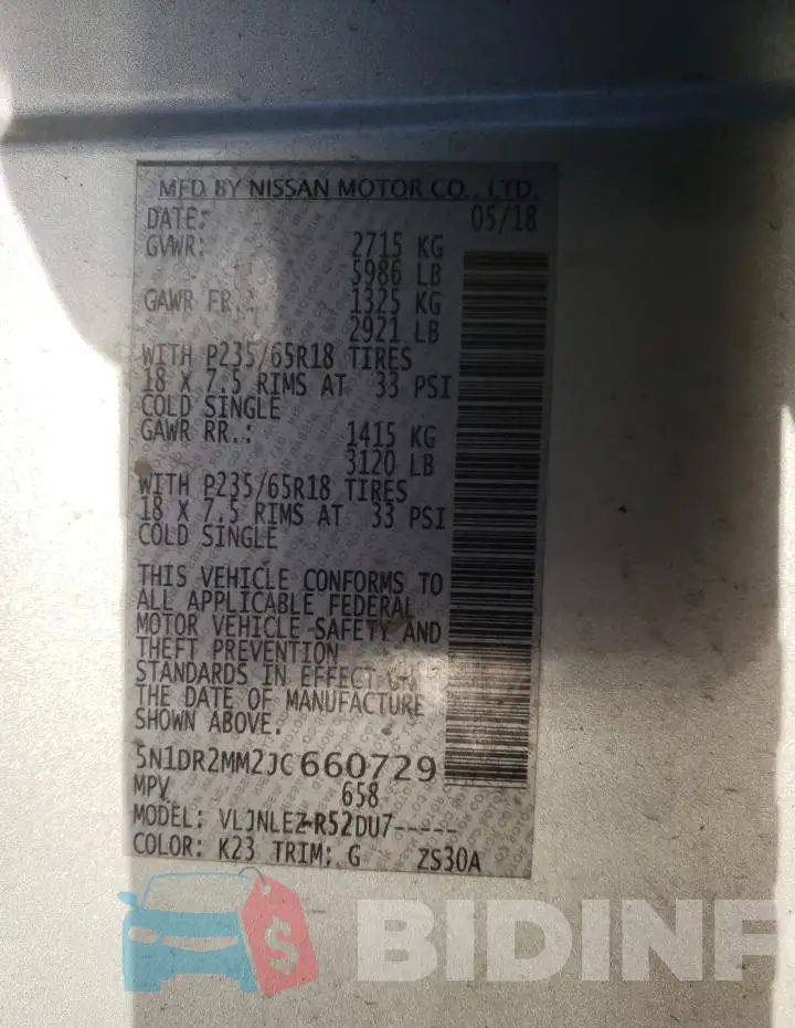 5N1DR2MM2JC660729 Photo# 12