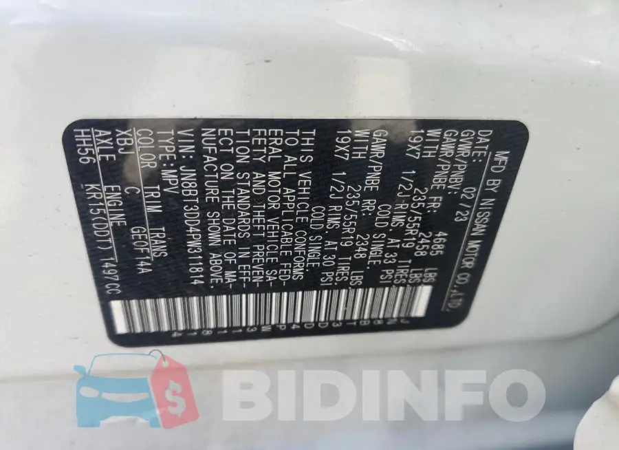 JN8BT3DD4PW311814 Photo# 12