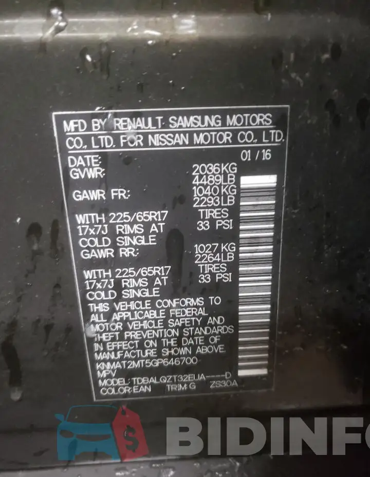 KNMAT2MT5GP646700 Photo# 13