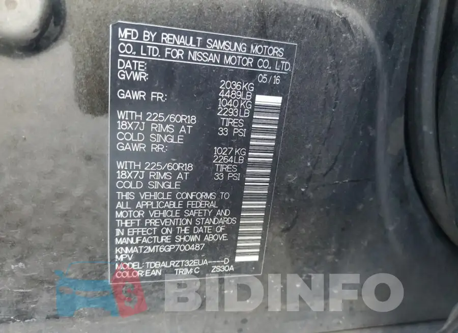KNMAT2MT6GP700487 Photo# 14