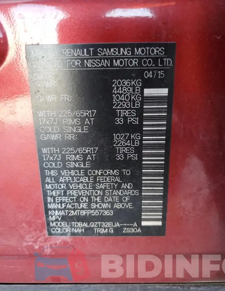 KNMAT2MT8FP557363 Photo# 14