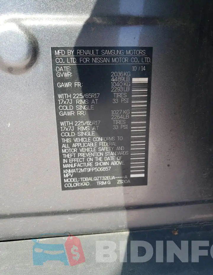 KNMAT2MT9FP506857 Photo# 13