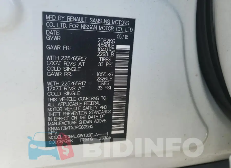 KNMAT2MTXJP589983 Photo# 14