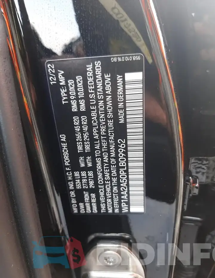 WP1AA2A50PLB09962 Photo# 14