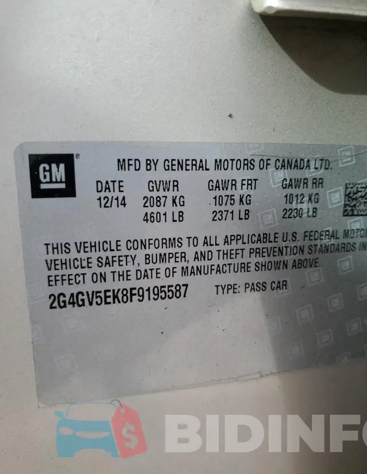 2G4GV5EK8F9195587 Photo# 12
