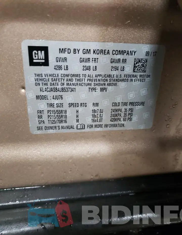 KL4CJASB4JB537341 Photo# 12