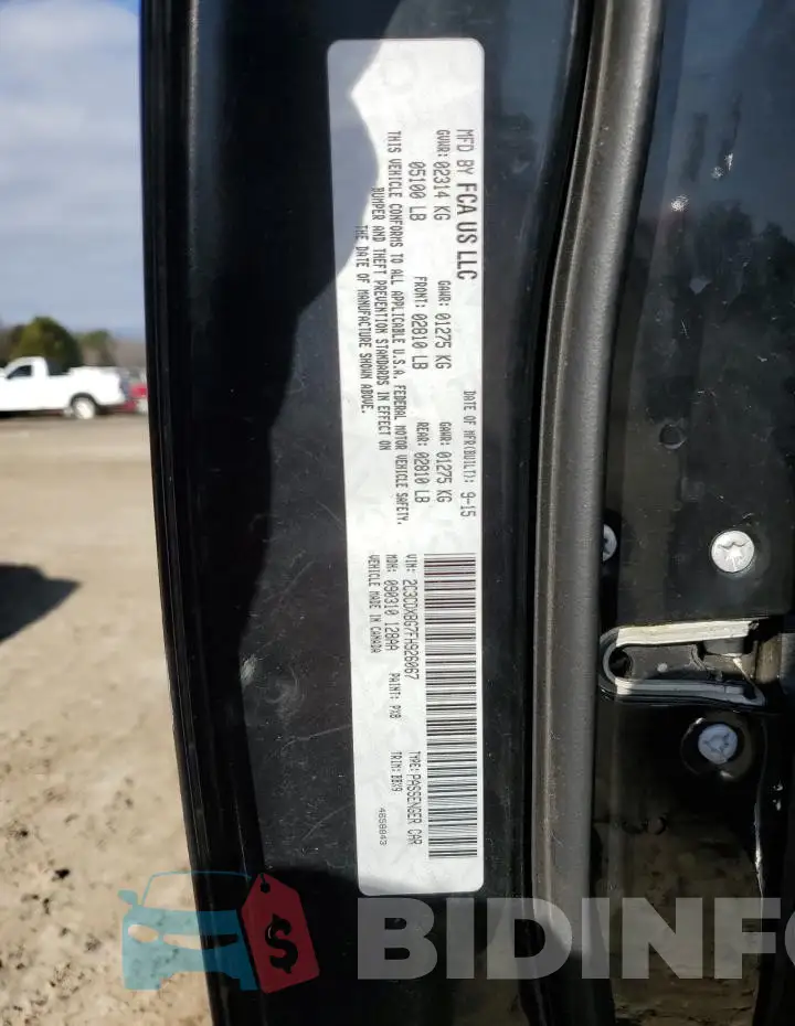 2C3CDXBG7FH926067 Photo# 12