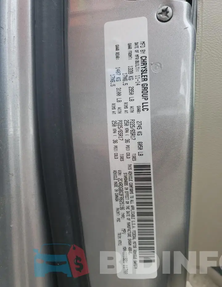 2C4RDGBG3FR625196 Photo# 13