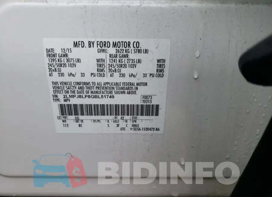 2LMPJ8LP8GBL51749 Photo# 12