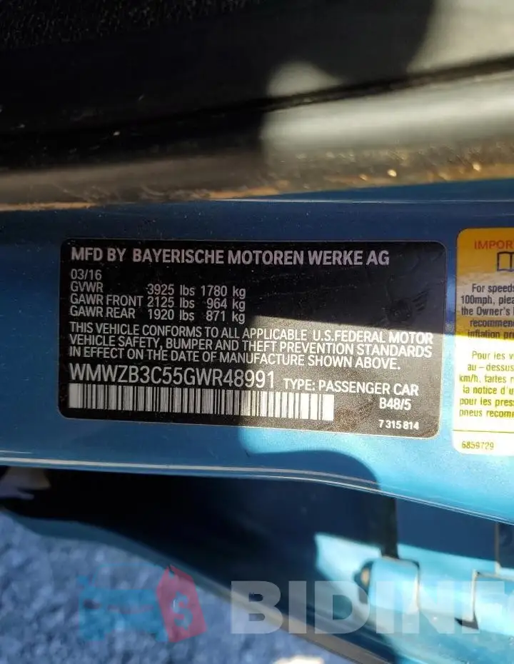 WMWZB3C55GWR48991 Photo# 13