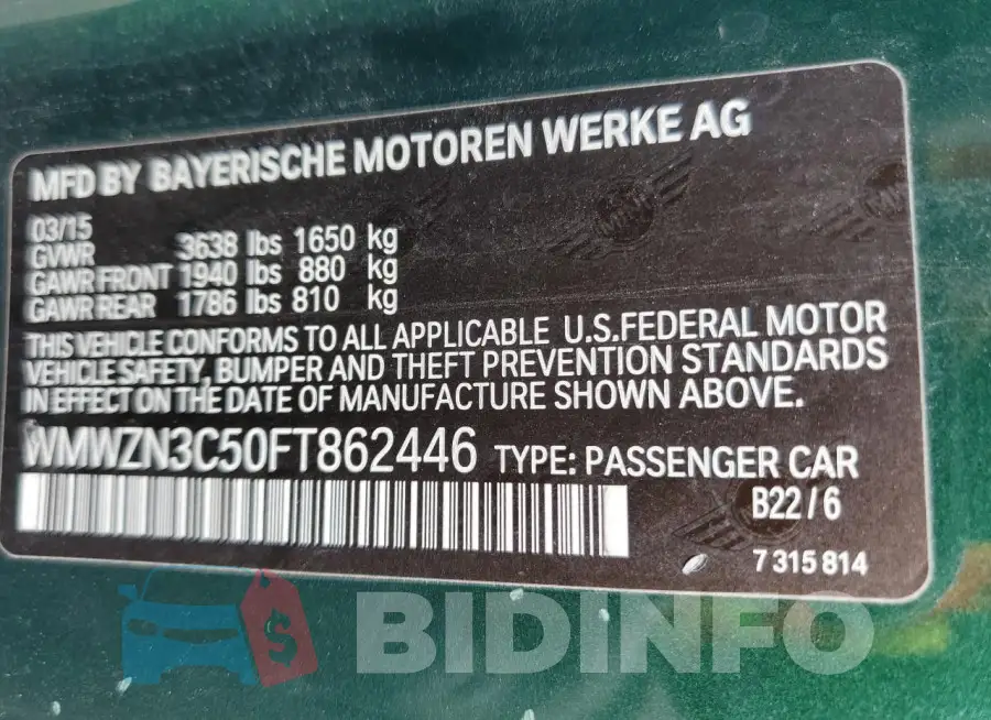 WMWZN3C50FT862446 Photo# 13