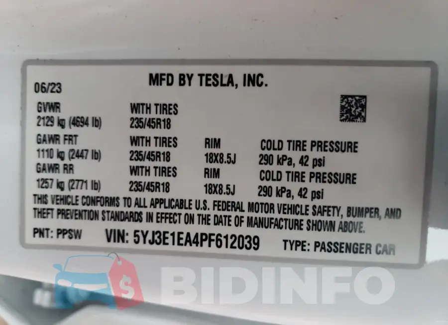 5YJ3E1EA4PF612039 Photo# 13