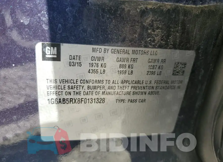 1G6AB5RX8F0131328 Photo# 12