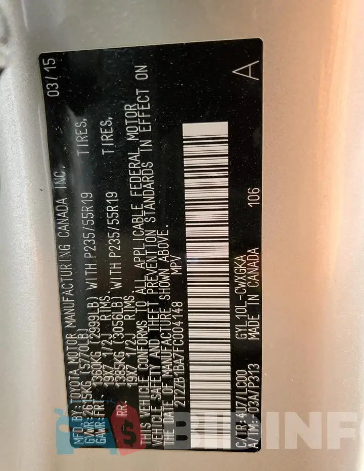 2T2ZB1BA7FC004148 Photo# 14