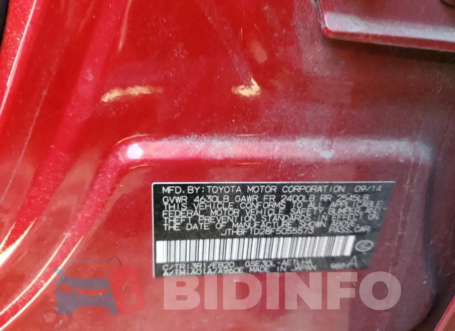 JTHBF1D28F5055573 Photo# 12