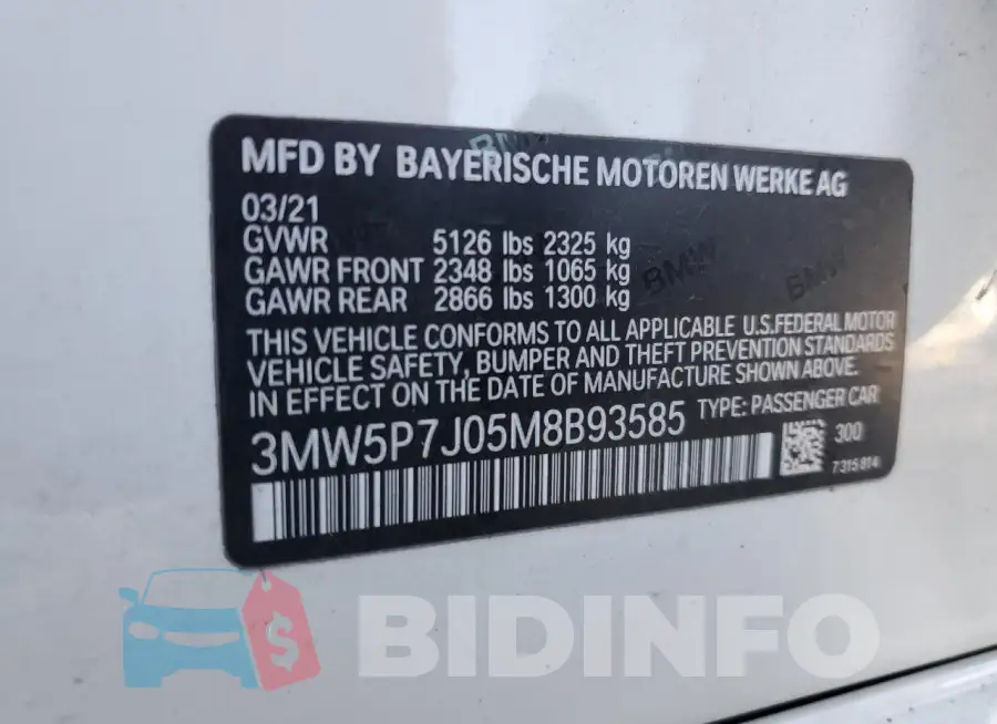 3MW5P7J05M8B93585 Photo# 12