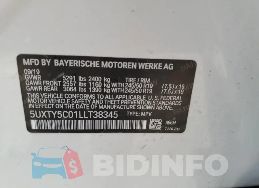 5UXTY5C01LLT38345 Photo# 14