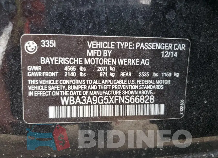 WBA3A9G5XFNS66828 Photo# 13