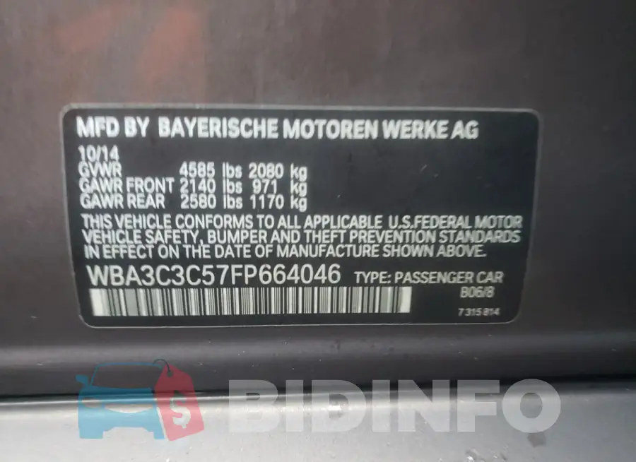 WBA3C3C57FP664046 Photo# 12