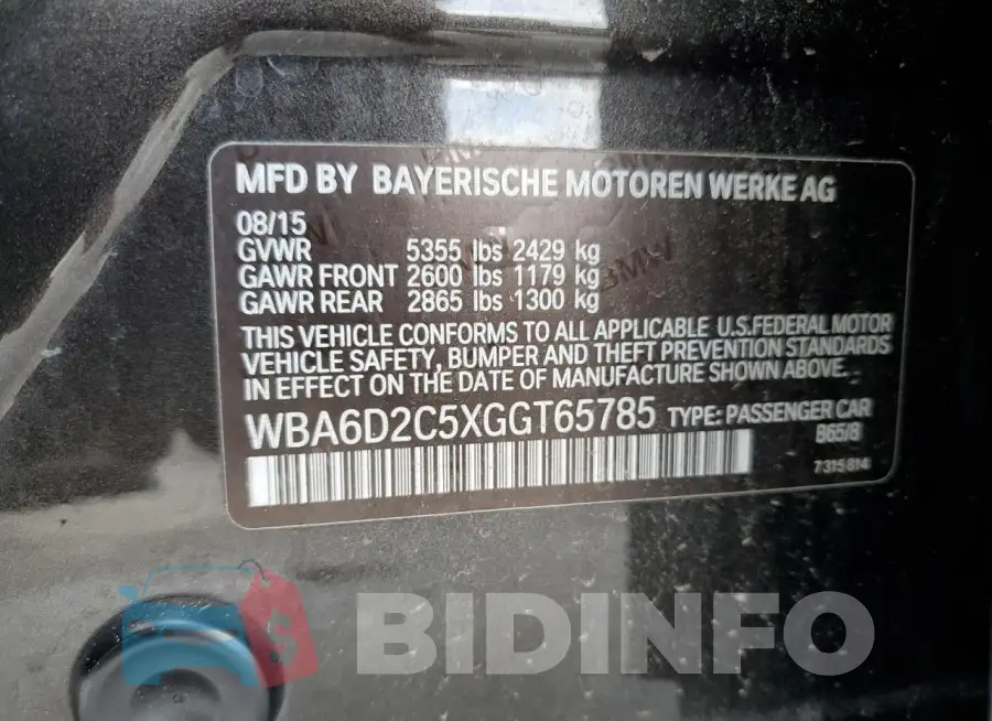 WBA6D2C5XGGT65785 Photo# 12