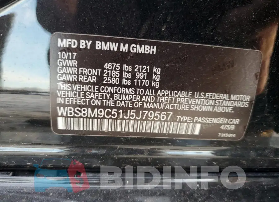 WBS8M9C51J5J79567 Photo# 12