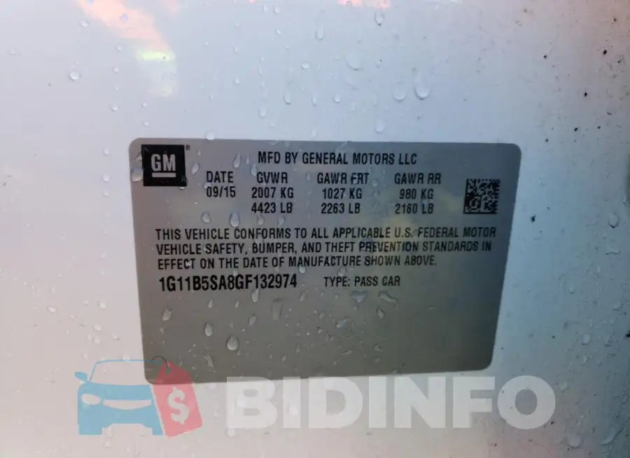 1G11B5SA8GF132974 Photo# 12
