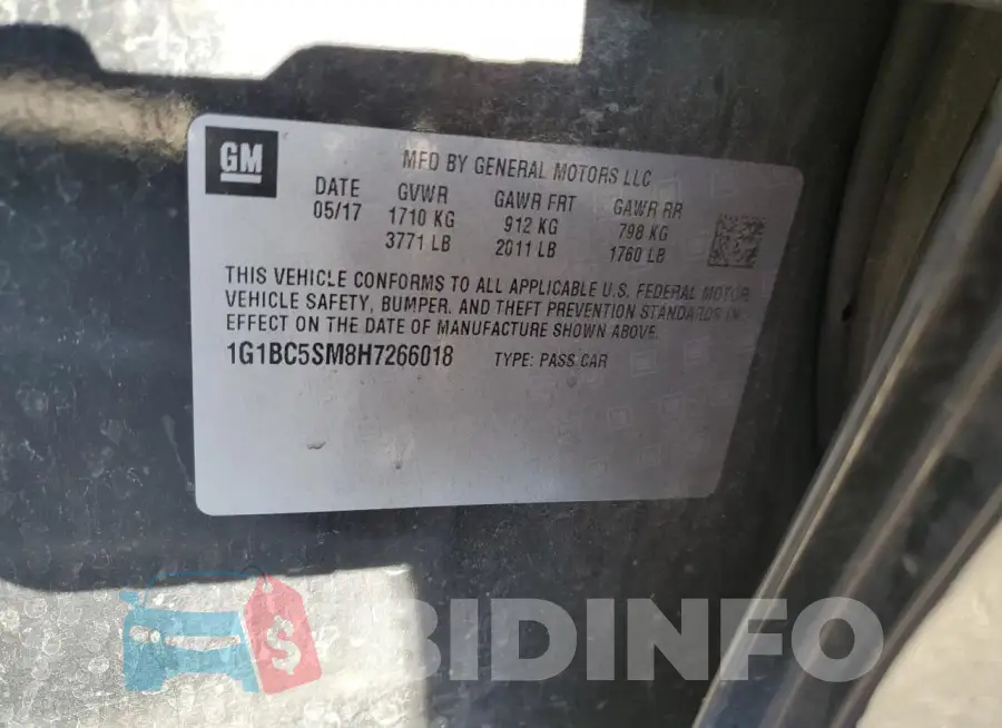 1G1BC5SM8H7266018 Photo# 12